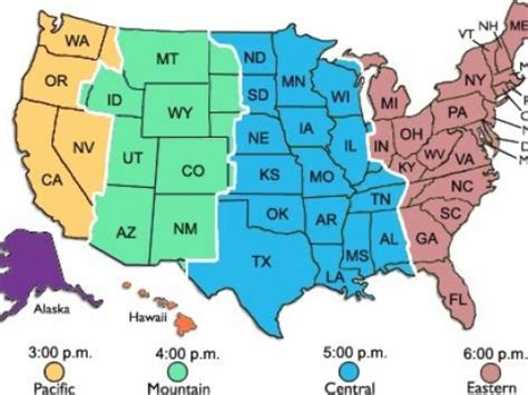 usa time zone map.